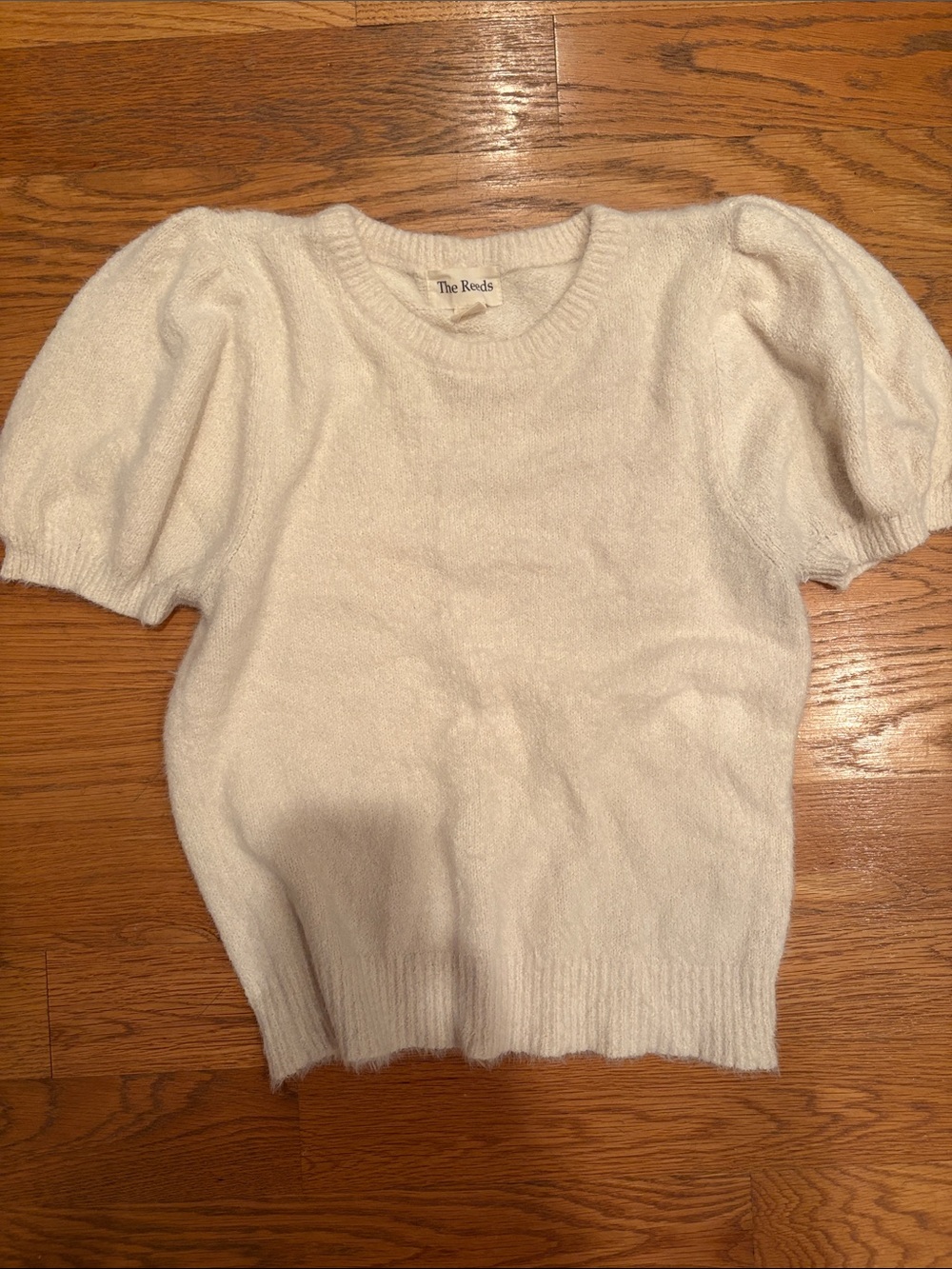 J.Crew x The Reeds Cream Puff-Sleeve Crew Sweater